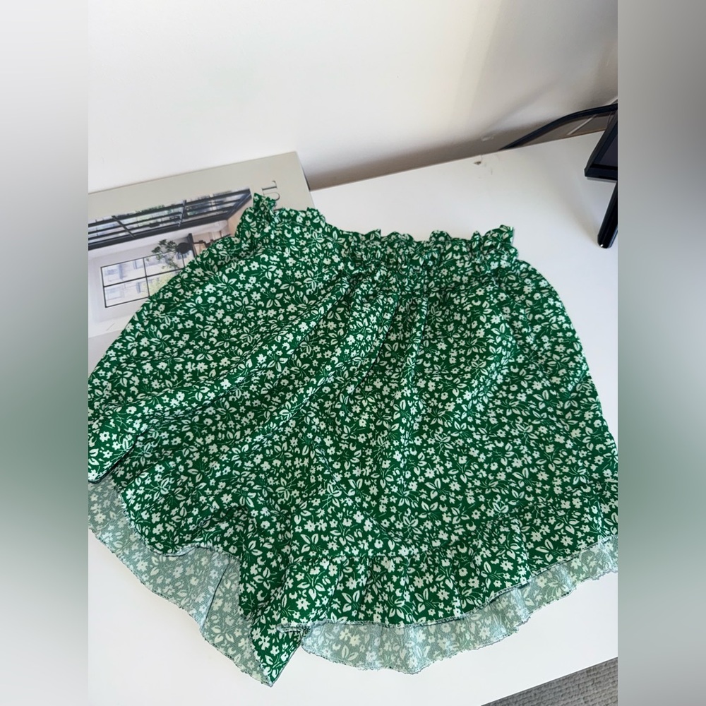 Green Floral Skirt